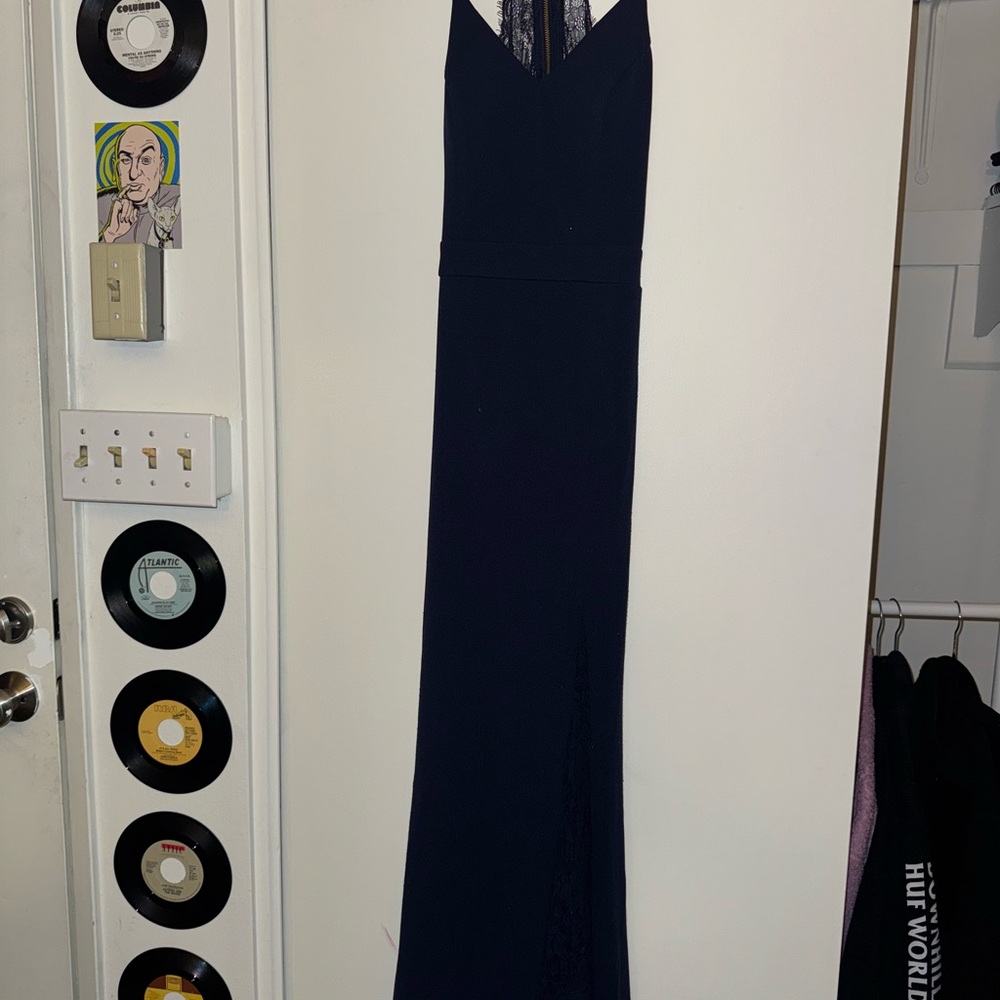 HUF Blue Spaghetti Strap Sleeveless Maxi Gown